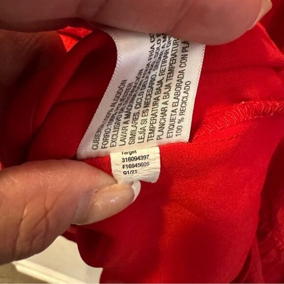 Knox Rose Bonfire Deep V Empire Waist Embroidered Midi Dress Red Size Large - Picture 13 of 14